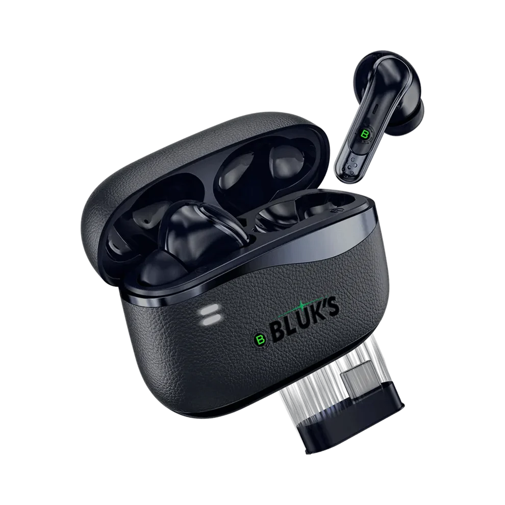BLUKS Earbuds BX-600 Quad-Mic ANC + ENC AirBuds with 2.4G Dongle