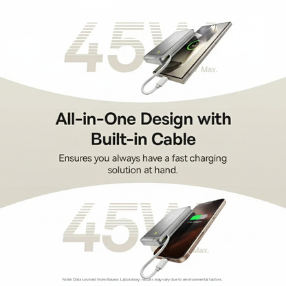 Baseus Nomos Qi2 3-in-1 Magnetic Power Bank 10000mAh 45W