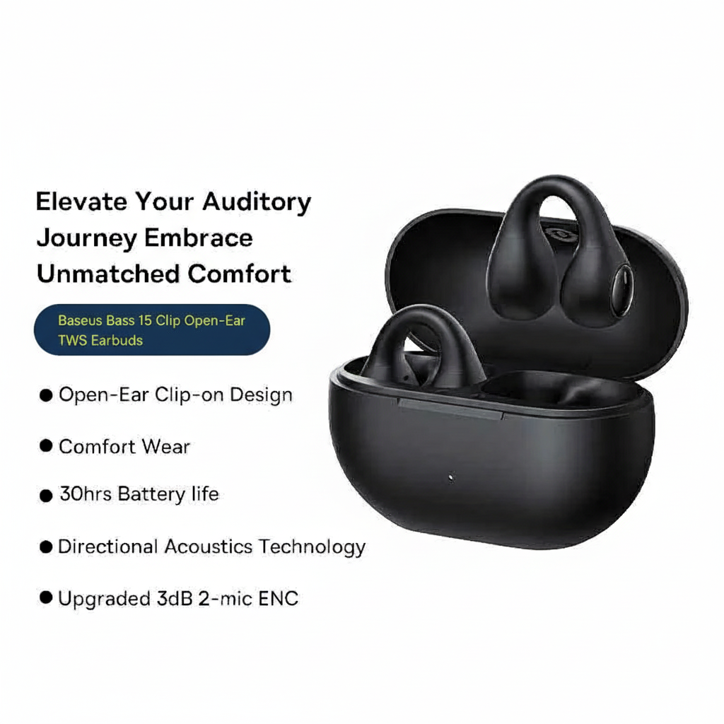 Baseus Bass 15 Clip Open-Ear TWS Earbuds