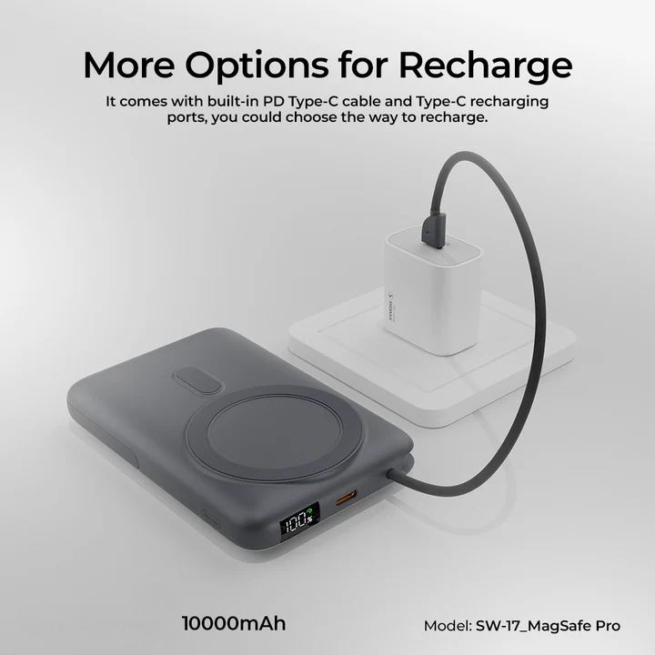 SiGMA Wireless Power Bank 10000mAh SW-17 MagSafe Pro