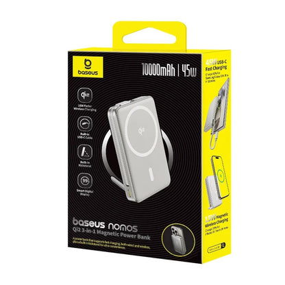 Baseus Nomos Qi2 3-in-1 Magnetic Power Bank 10000mAh 45W